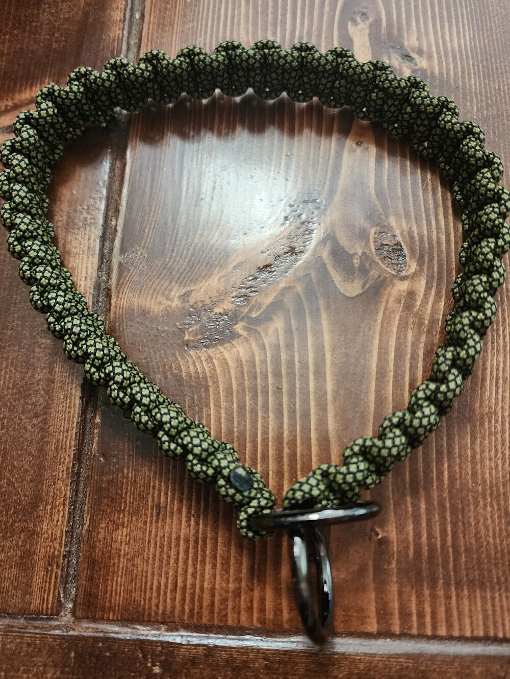 Handmade Paracord Slip Dog Collar- Green/Black